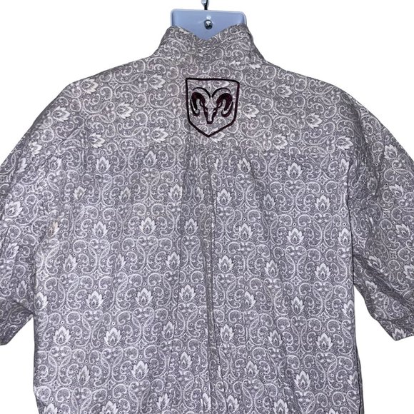 Rare Roper Dodge Ram Rodeo Series Mens Shirt XXL Purple Paisley Button Front - Picture 8 of 11